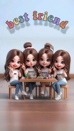 A cute cartoon creation for 4 girls for DP