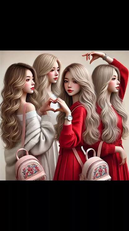 A cute cartoon creation for 4 girls for DP