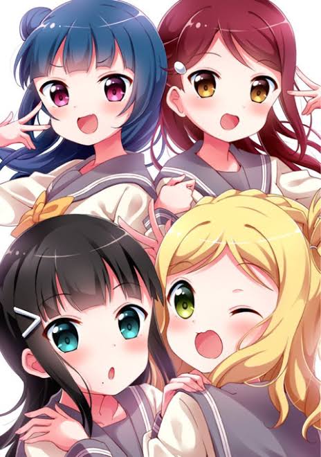 Cute Anime Style for Four Friends